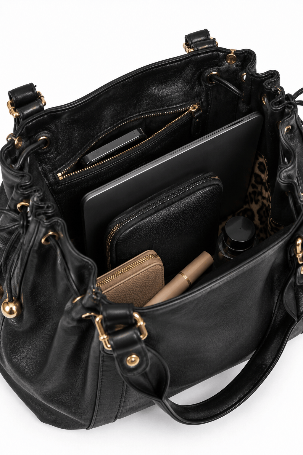 ELAE - Sac à Main en Cuir Finitions Dorées