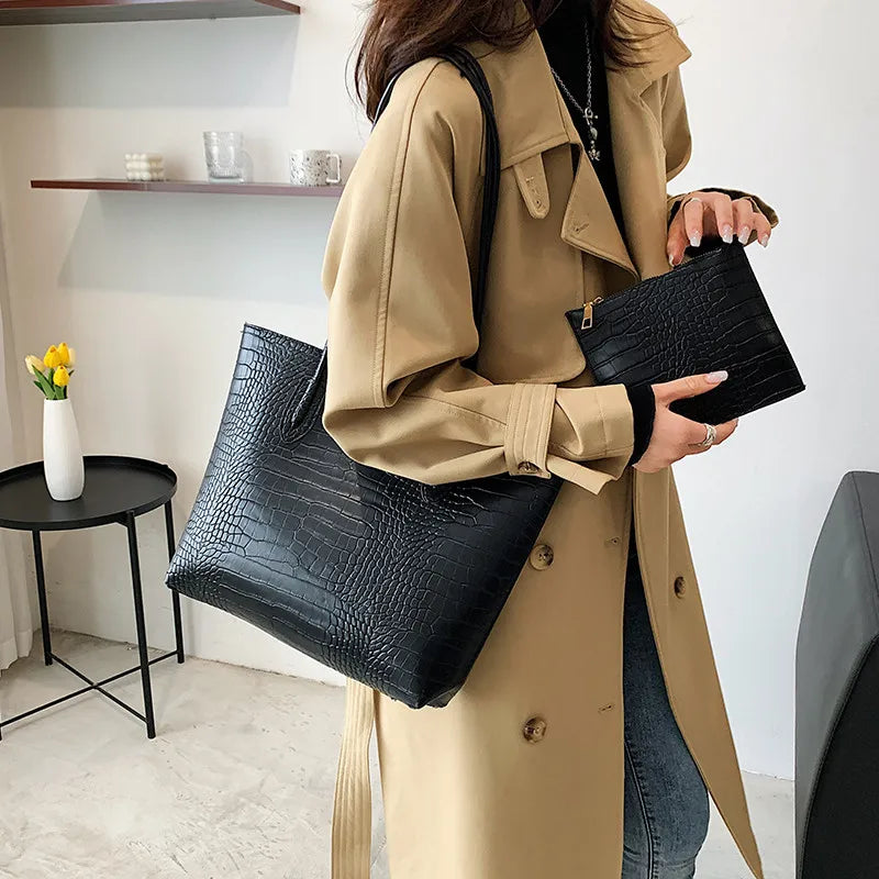 HANNAE - Sac à Main de Cours en Cuir Grainé