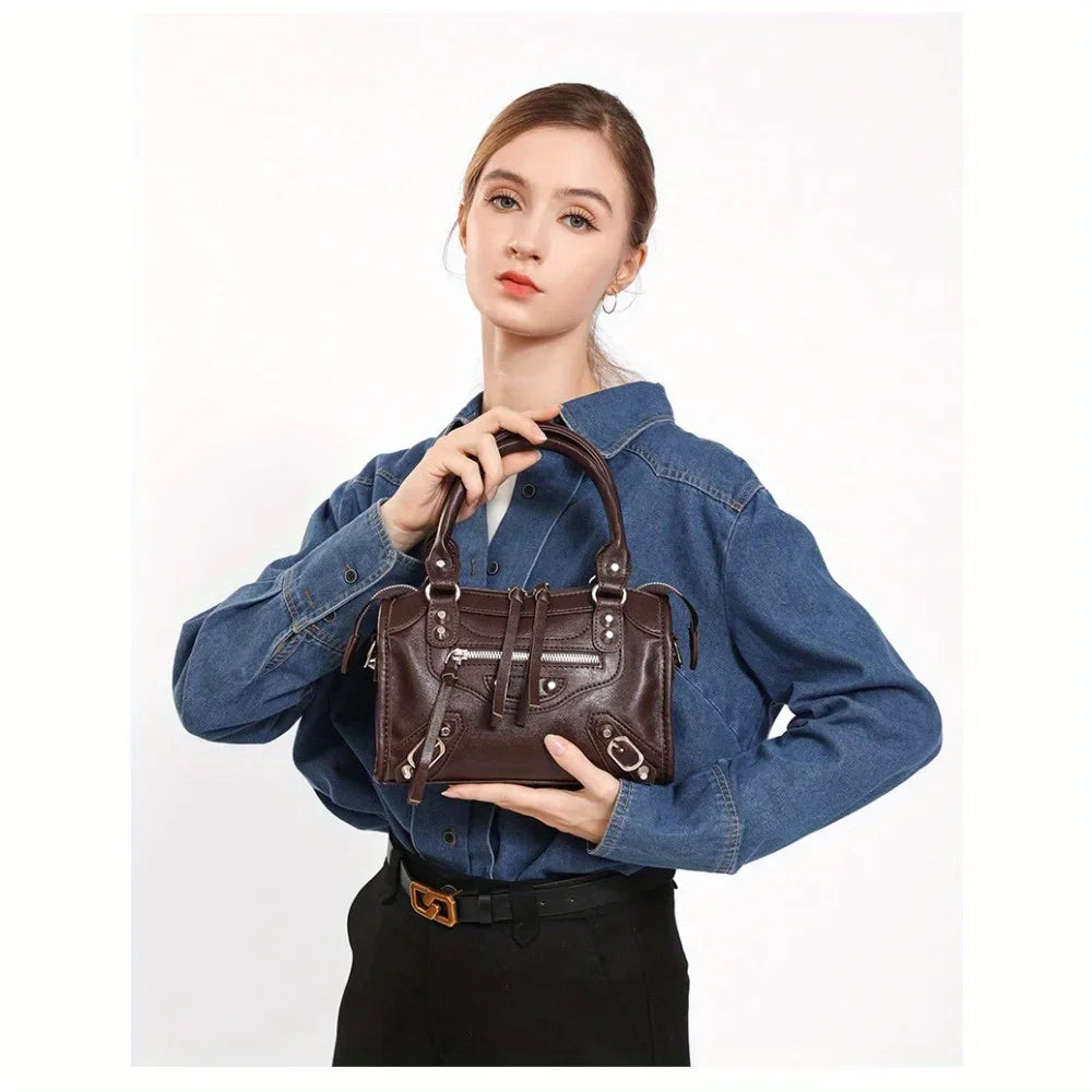 MELISSA - Petit Sac à Main Rétro en Cuir
