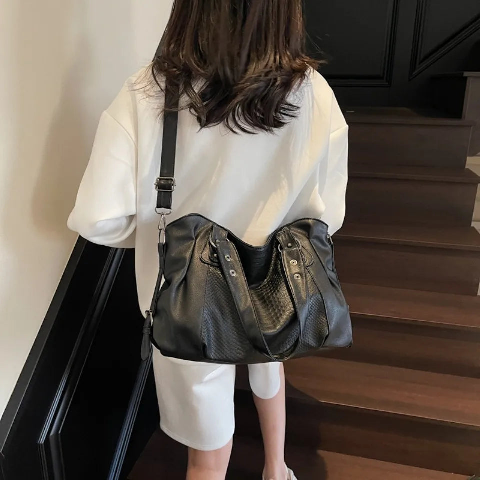SELENE - Sac à Main de Cours de Luxe en Cuir Écaillé