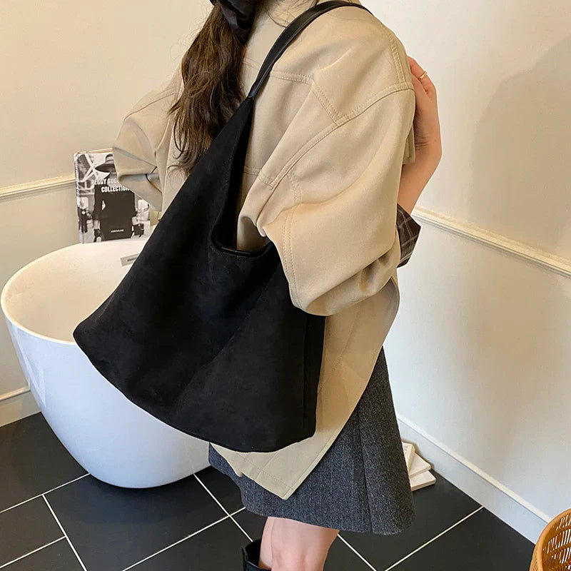 CECILIA - Sac à Main Cabas Fourre-Tout en Daim