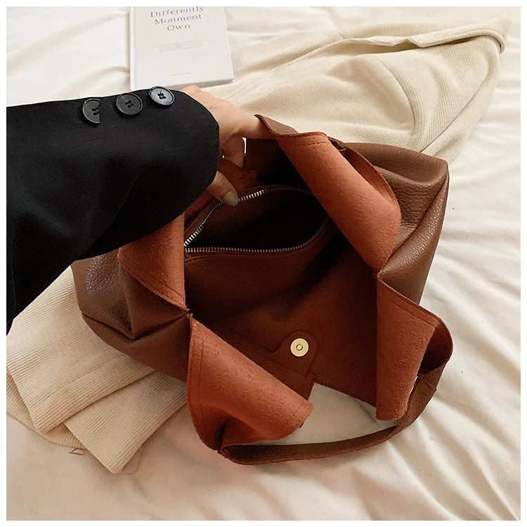 ALICIA - Grand Sac à Main de Cours en Cuir Souple