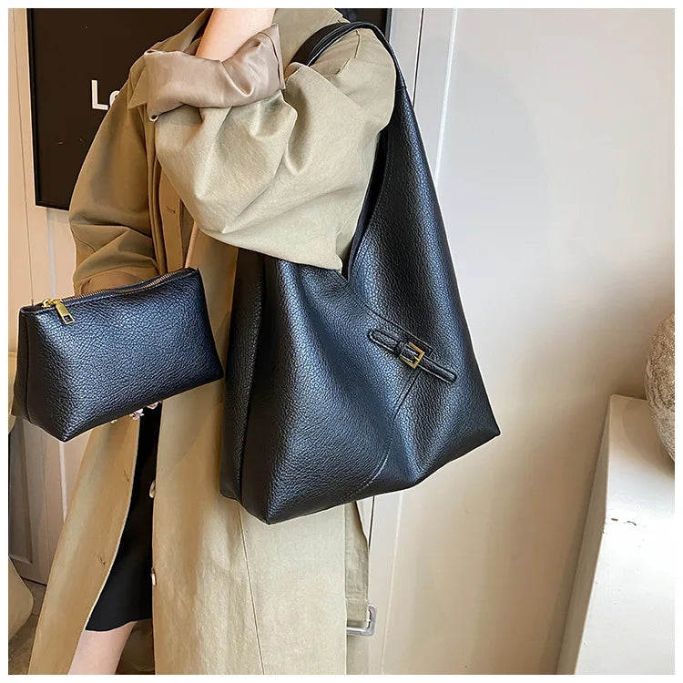 ALICIA - Grand Sac à Main de Cours en Cuir Souple