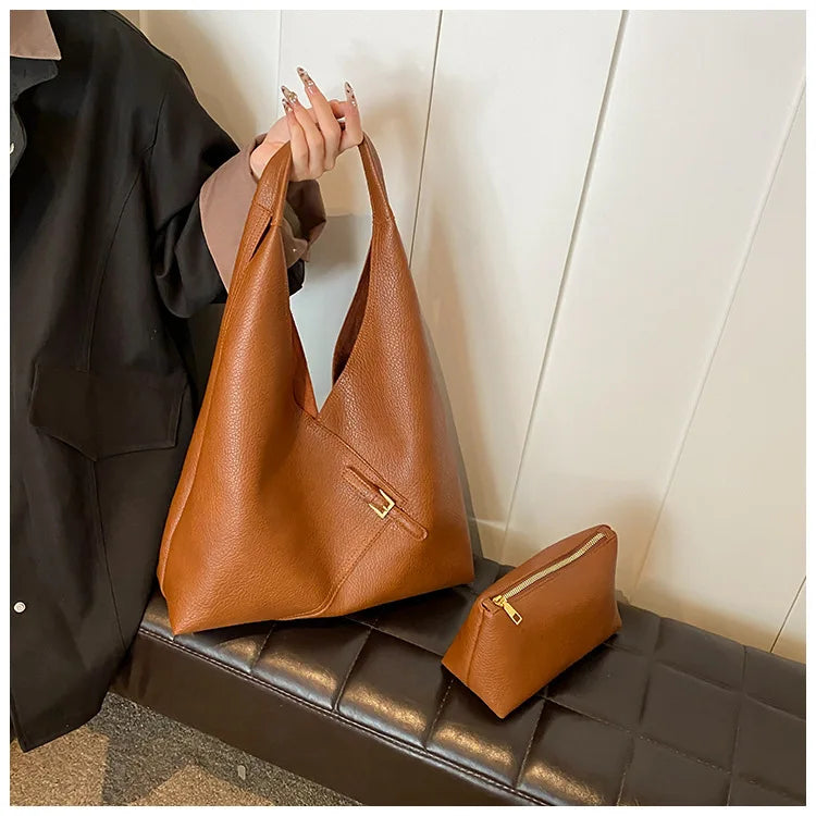 ALICIA - Grand Sac à Main de Cours en Cuir Souple