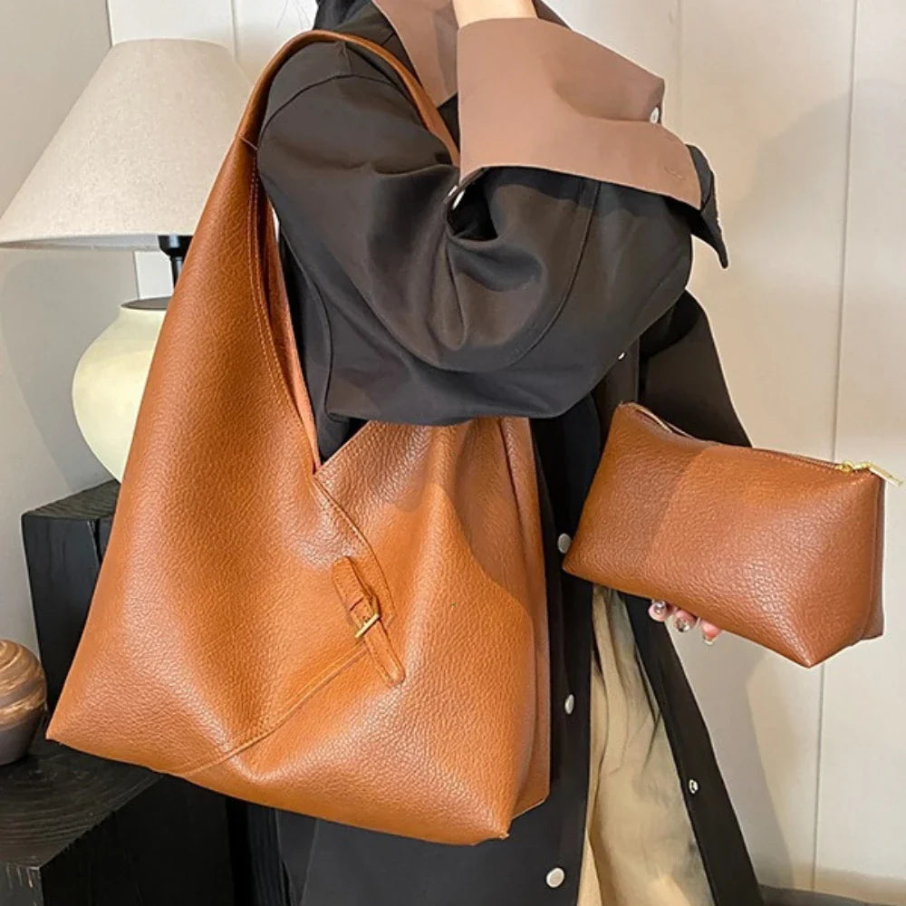 ALICIA - Grand Sac à Main de Cours en Cuir Souple