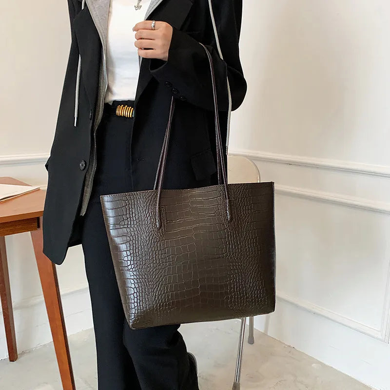 HANNAE - Sac à Main de Cours en Cuir Grainé