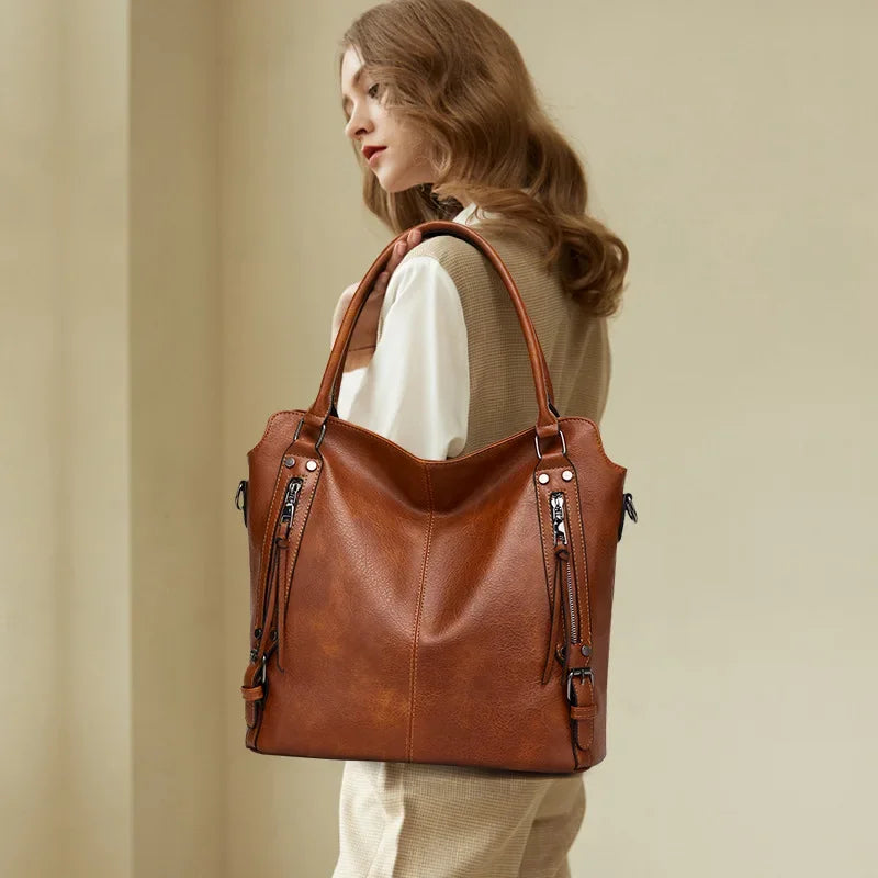 HELENA - Grand Sac Ă Main de Cours Multipoches avec Pochette