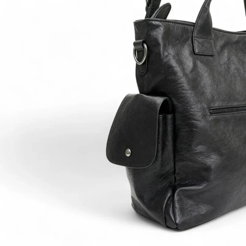 Sac Alba XL, grand sac à main vegan spacieux et élégant, format 40 x 15 x 35 cm, parfait pour ordinateur portable 16 pouces et documents A4.
