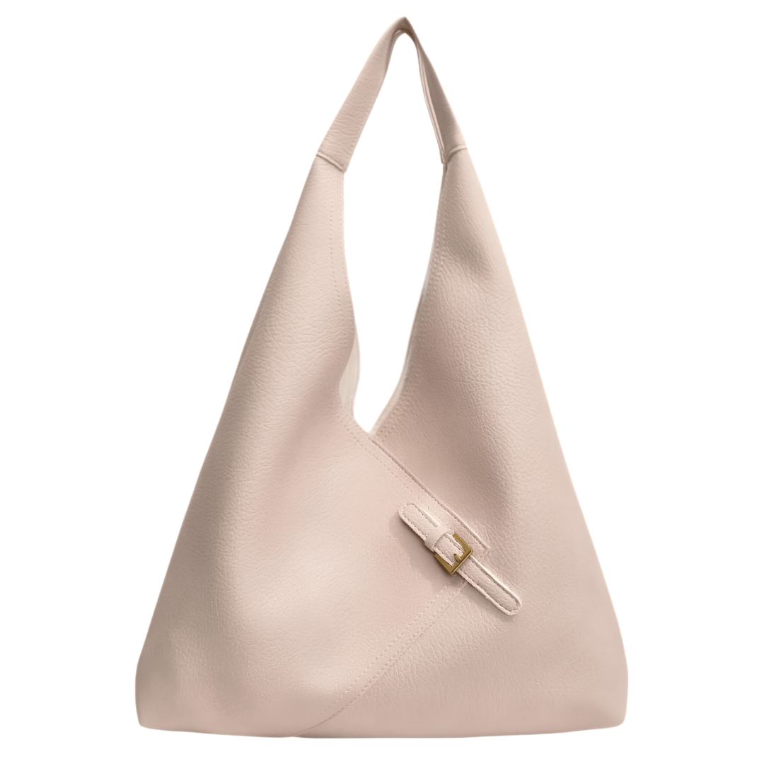 ALICIA – Grand sac cuir vegan souple beige, spacieux et élégant pour ordinateur et cahiers