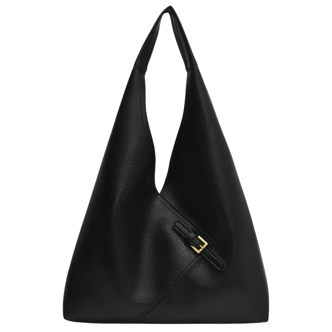 ALICIA – Grand sac cuir vegan souple noir, spacieux et élégant pour ordinateur et cahiers