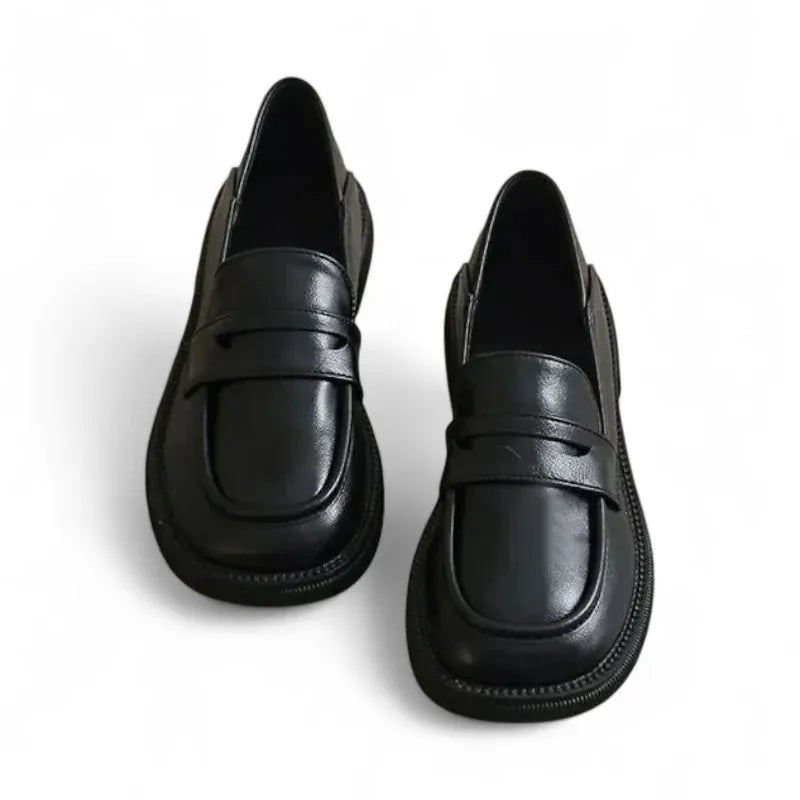 Allegra mocassin femme cuir très souple noir semelle plate paires