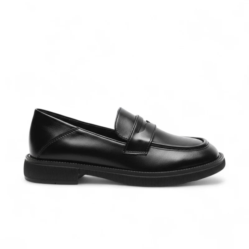 Allegra mocassin femme cuir très souple noir semelle plate