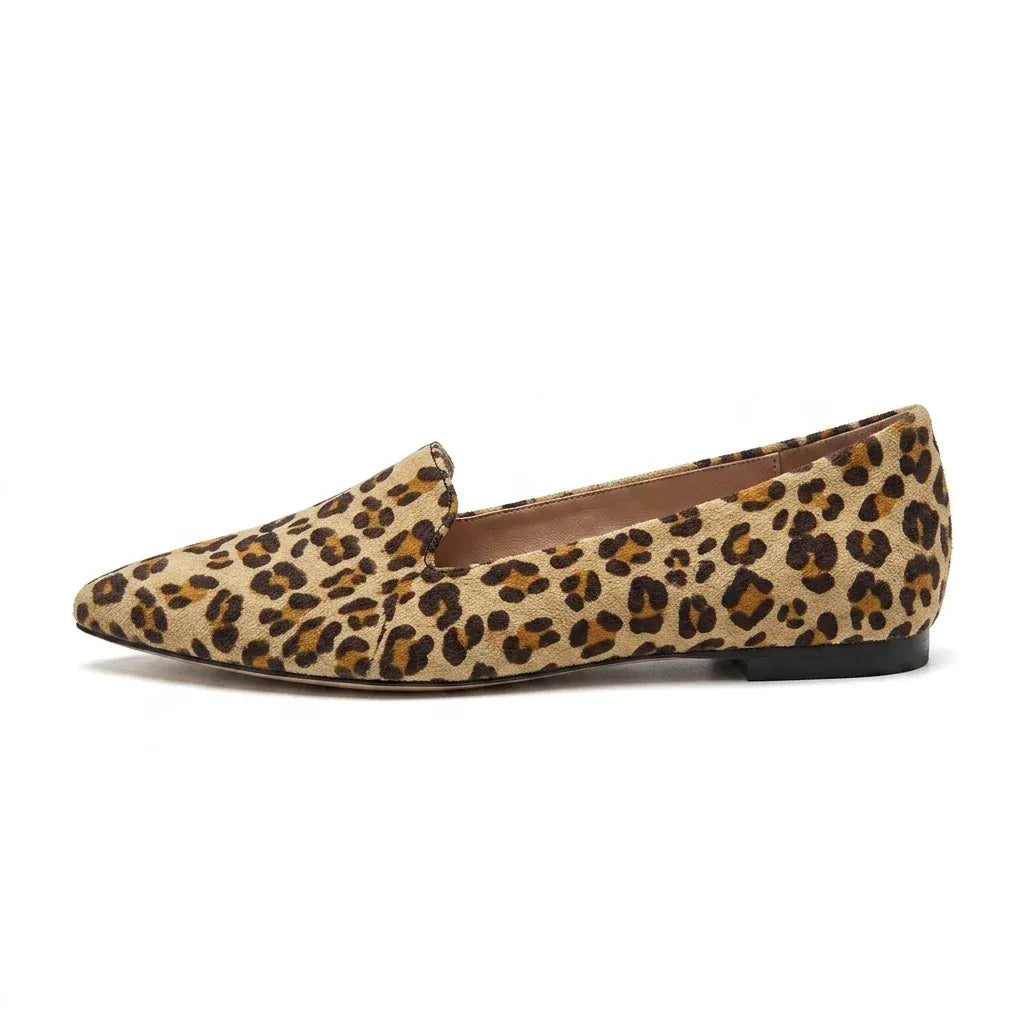 Alya - Mocassin Femme en Daim Léopard