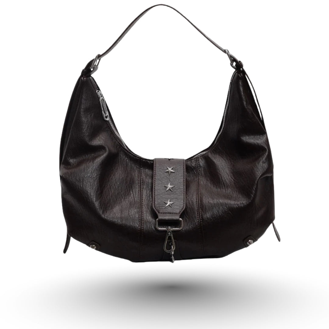 ANGE – Sac à main besace de cours en cuir noir, chic et pratique