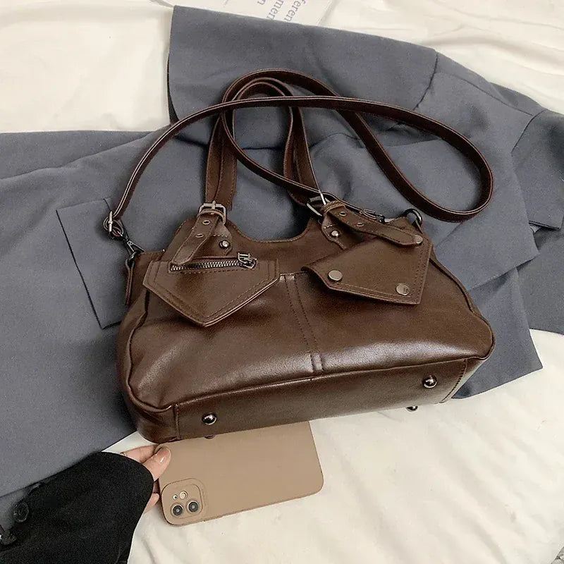 ARIANA - Sac à Main de Cours en Cuir à Poches Organisées