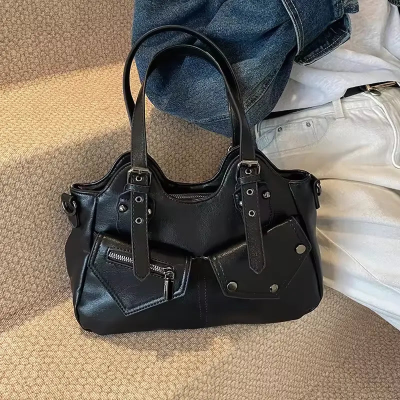 ARIANA - Sac à Main de Cours en Cuir à Poches Organisées Marron pour Ordinateur 15 Pouces, Cahiers et Documents A4