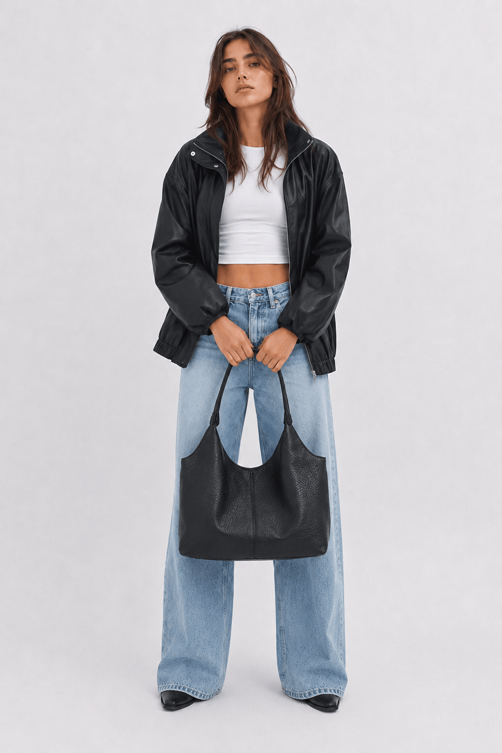 VYA - Grand Sac à Main Vintage en Cuir Grainé