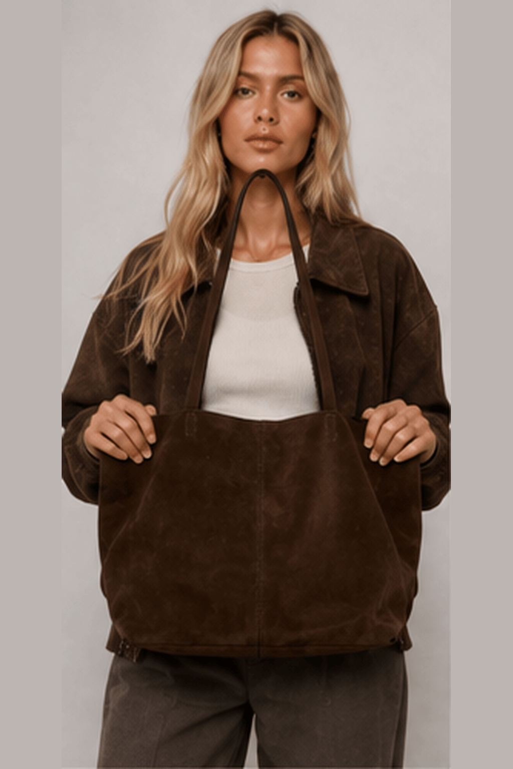 AVA - Grand Sac Cabas Femme en Suédine