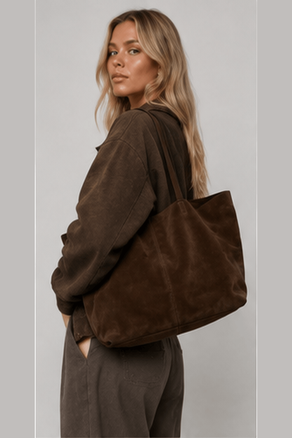 AVA - Grand Sac Cabas Femme en Suédine