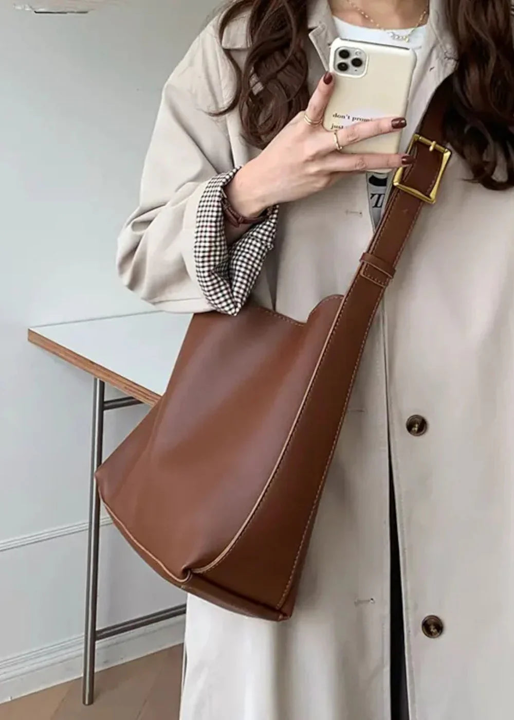 CLARISSE - Grand Sac à Main Bandoulière Cuir Cabas