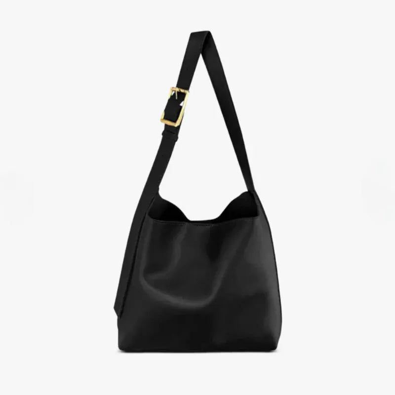 CLARISSE grand sac bandoulière femme en cuir Noir cabas pour ordinateur 15 pouces