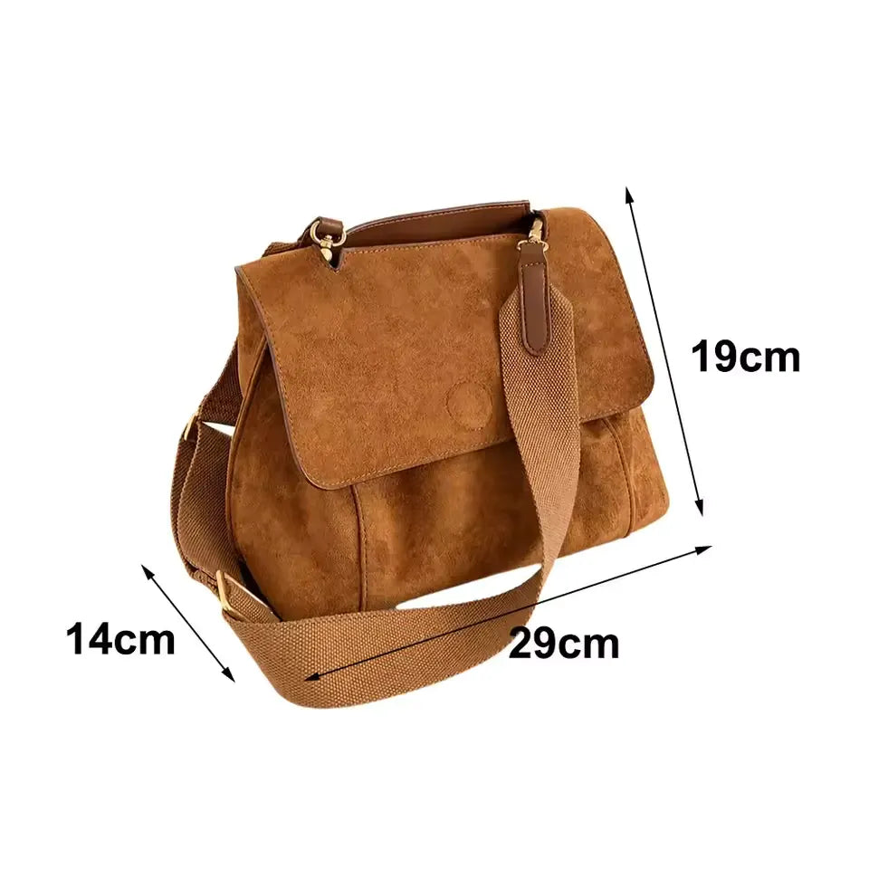 CYNTHIA - Sac à Main Bandoulière en Daim Femme, petit format pour téléphone, portefeuille, clés et maquillage