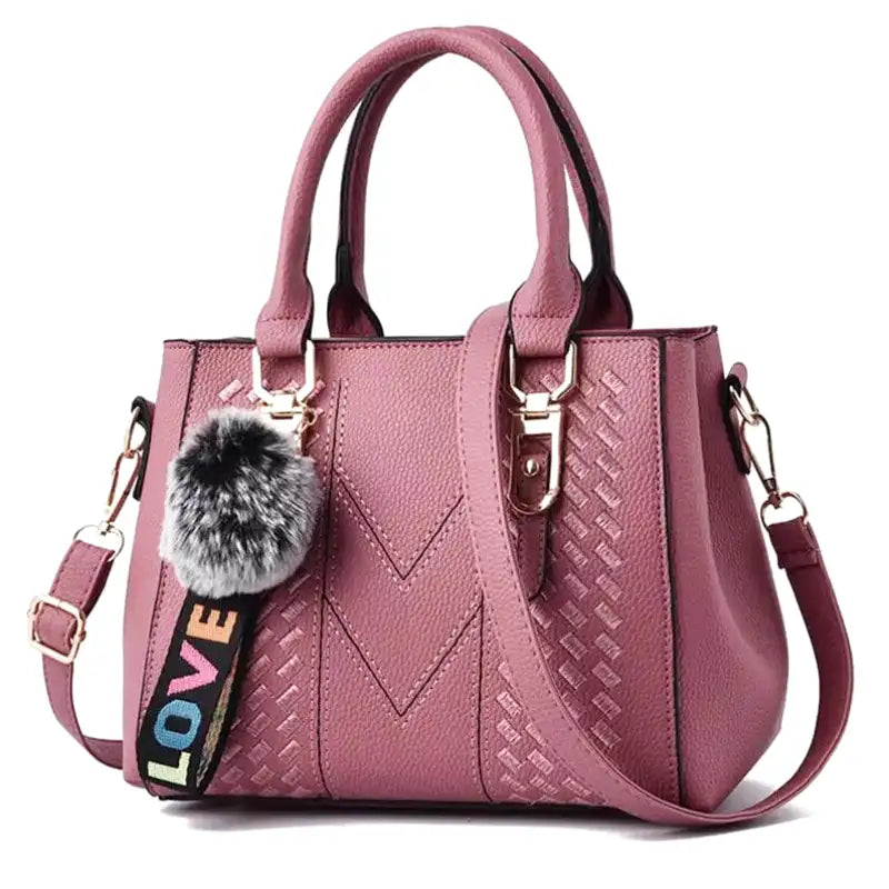 sac ELLA sac à main bandoulière chic vegan cuir rose élégant femme, format compact avec poches pratiques et bandoulière réglable pour un style moderne