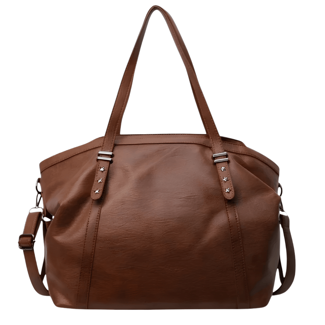 GAIA Grand Sac à Main de Cours en Cuir vegan MARRON