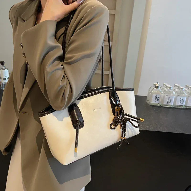 JISU sac à main de cours vintage femme style rétro beige porte epaule