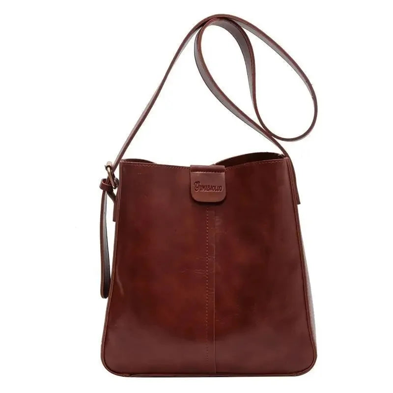 JOCYA - Sac à Main Cabas en Cuir Rigide marron