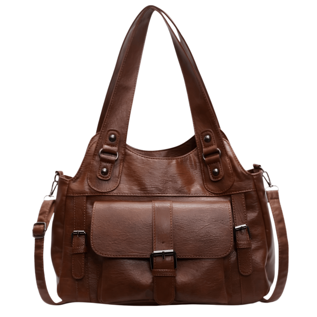 LOLA – Sac vintage marron élégant, spacieux et fonctionnel au quotidien.