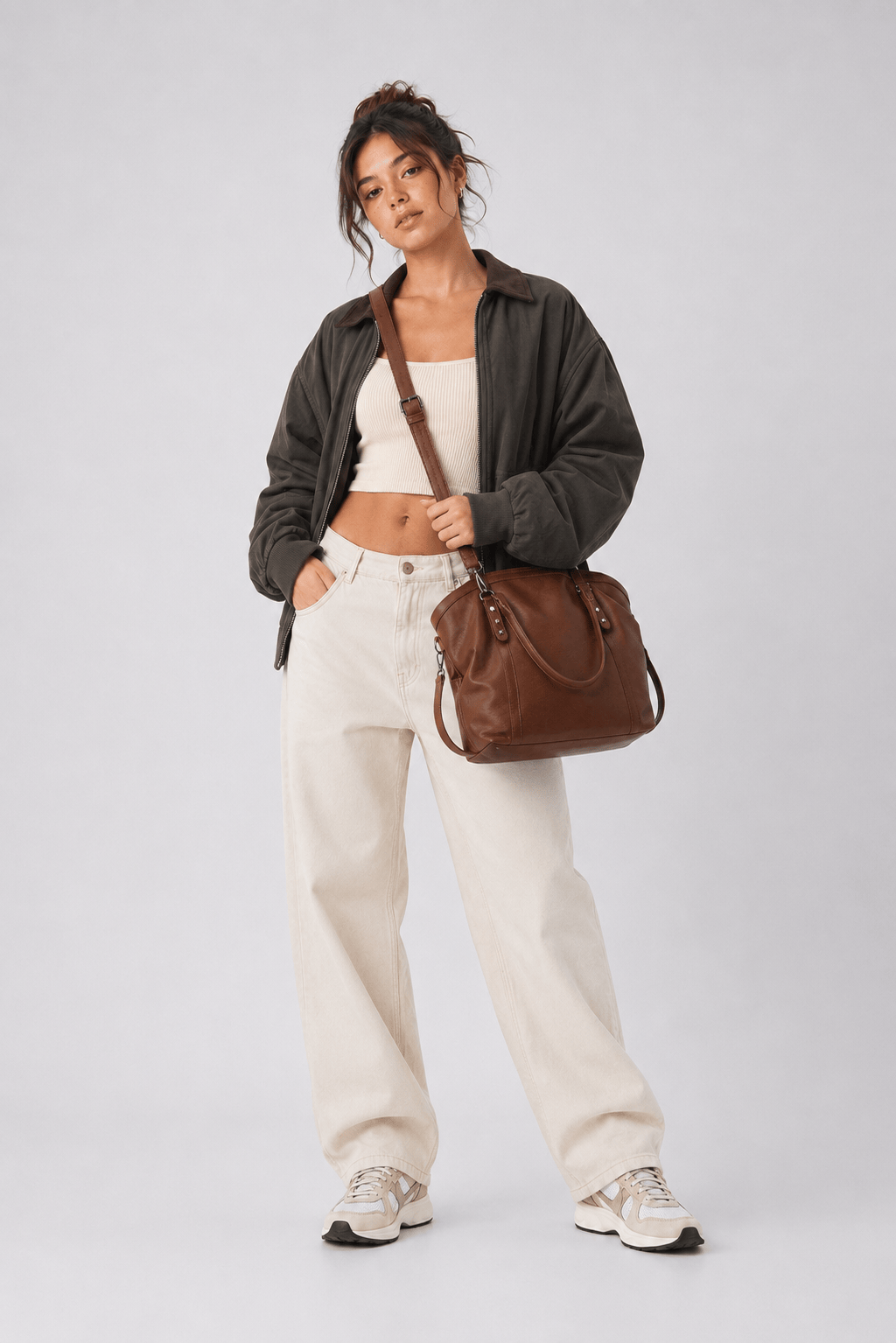 GAIA - Grand Sac à Main de Cours en Cuir