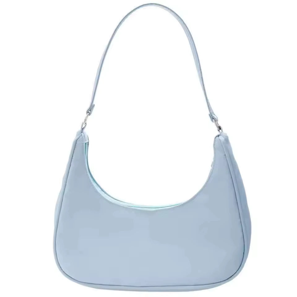 Melia - Petit Sac à Main Souple bleu, petit sac femme élégant au format compact et au design souple, idéal pour les sorties et le quotidien