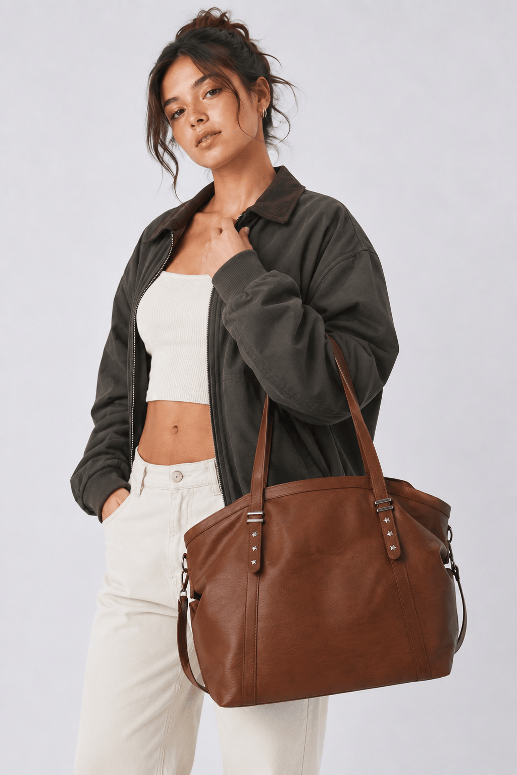 GAIA - Grand Sac à Main de Cours en Cuir