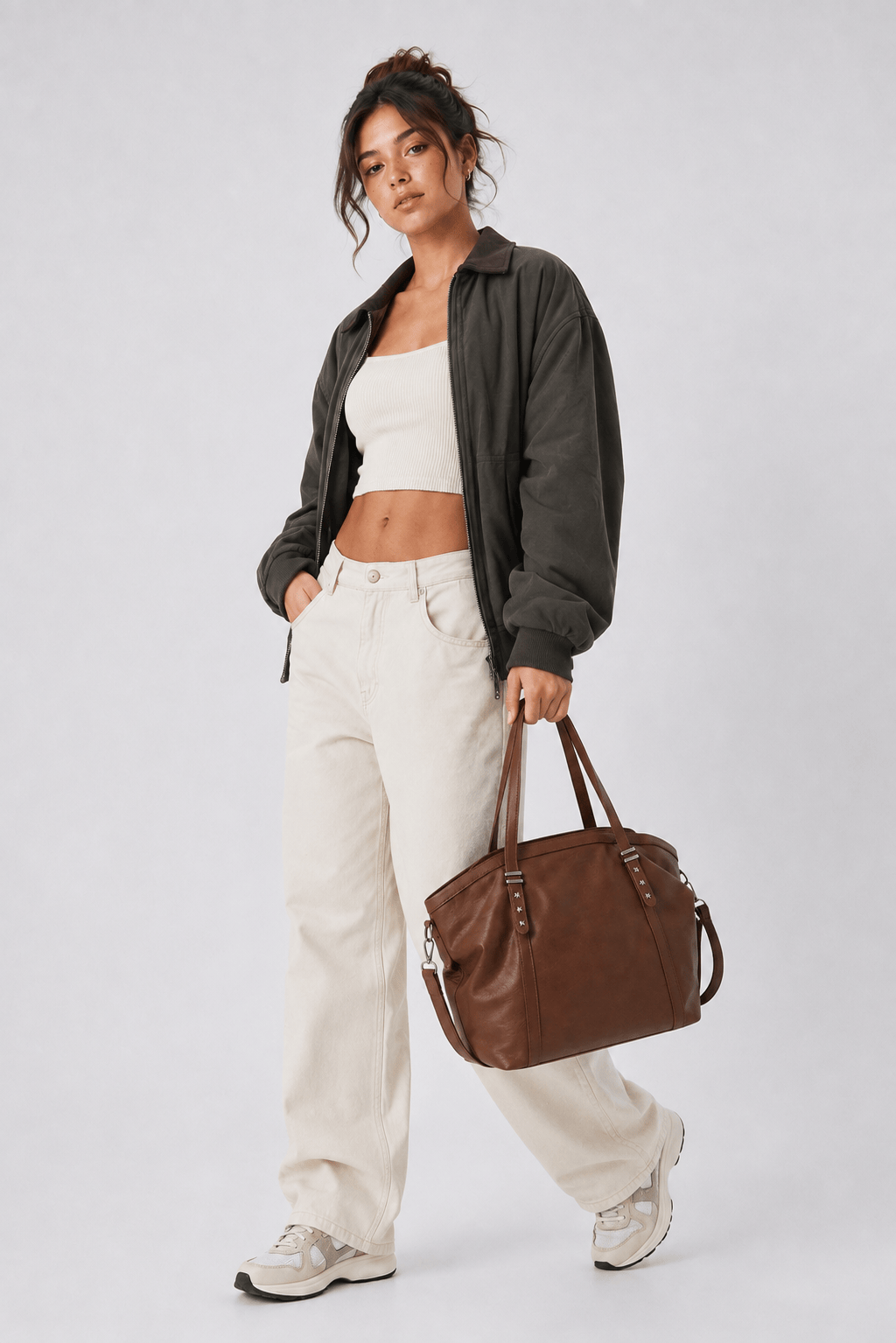 GAIA - Grand Sac à Main de Cours en Cuir