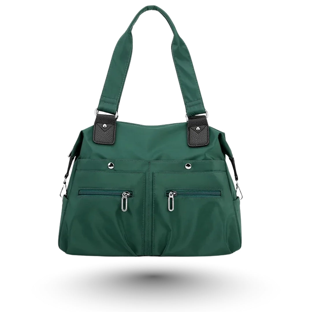 ROMY – Sac multi-poches vert, tendance et fonctionnel, parfait pour étudiantes et professionnelles.