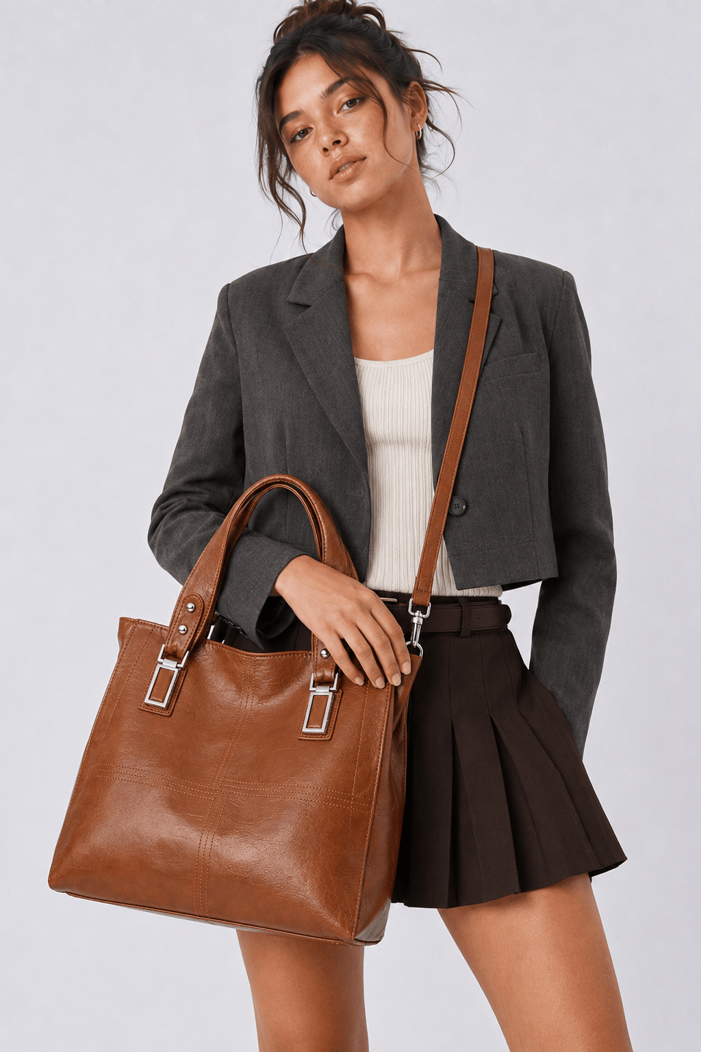 ROSALINE - Sac à Main de Cours à Bandoulière en Cuir