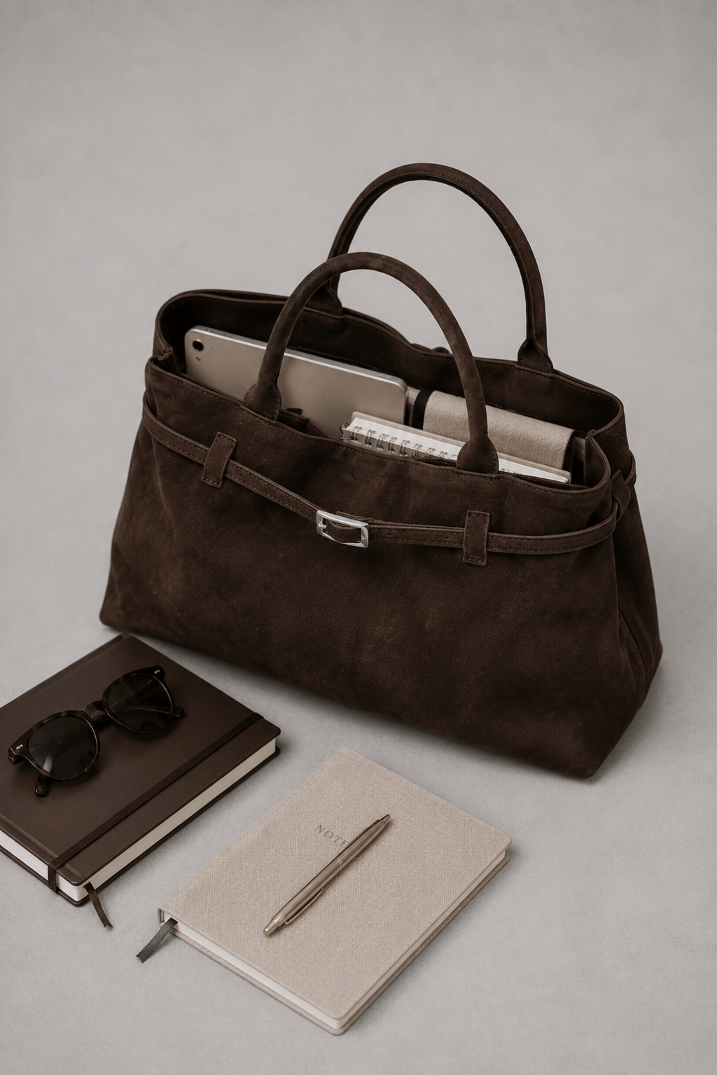 LEONIE - Grand Sac à Main Élégant en Daim