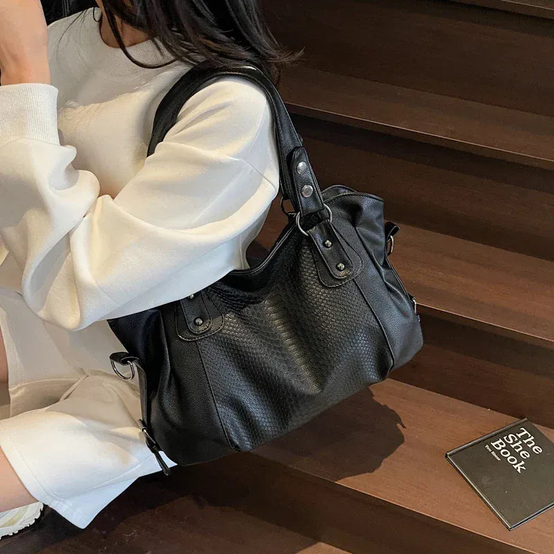 SELENE - Sac à Main de Cours de Luxe en Cuir Écaillé