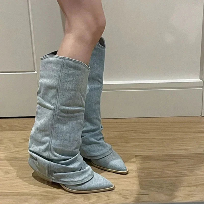 Shella - Santiag en Jean Ample et Vintage