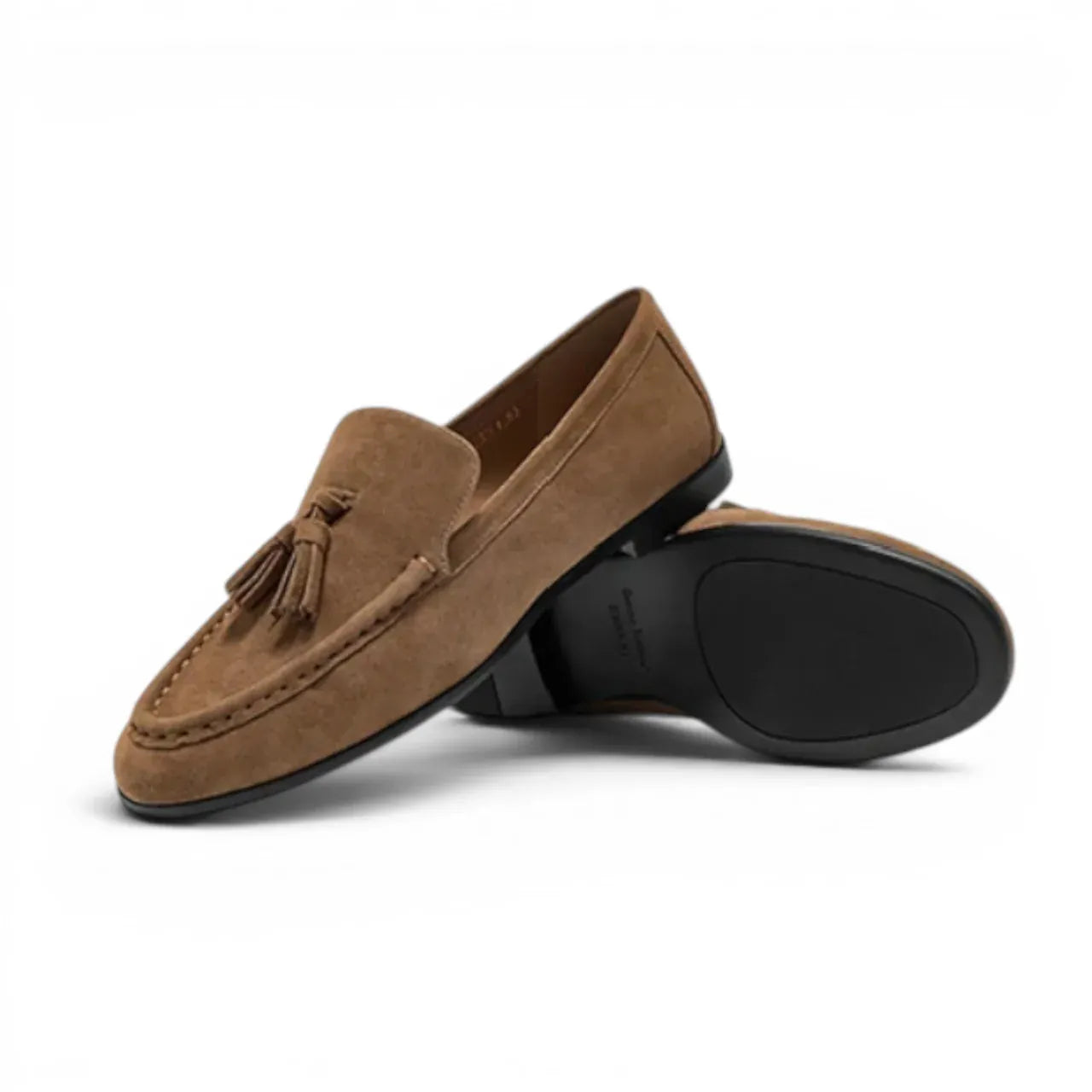 Sorella - Mocassin Daim Femme à PomPom marron
