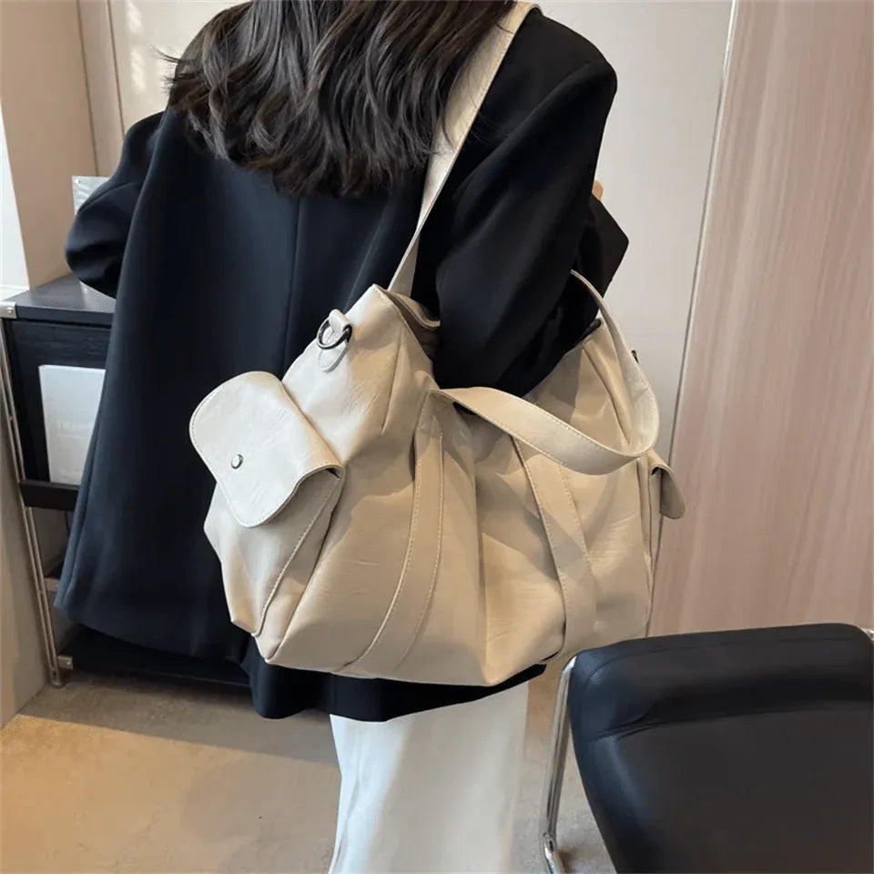 TIPHANY - Sac à Main de Cours Large en Cuir Souple