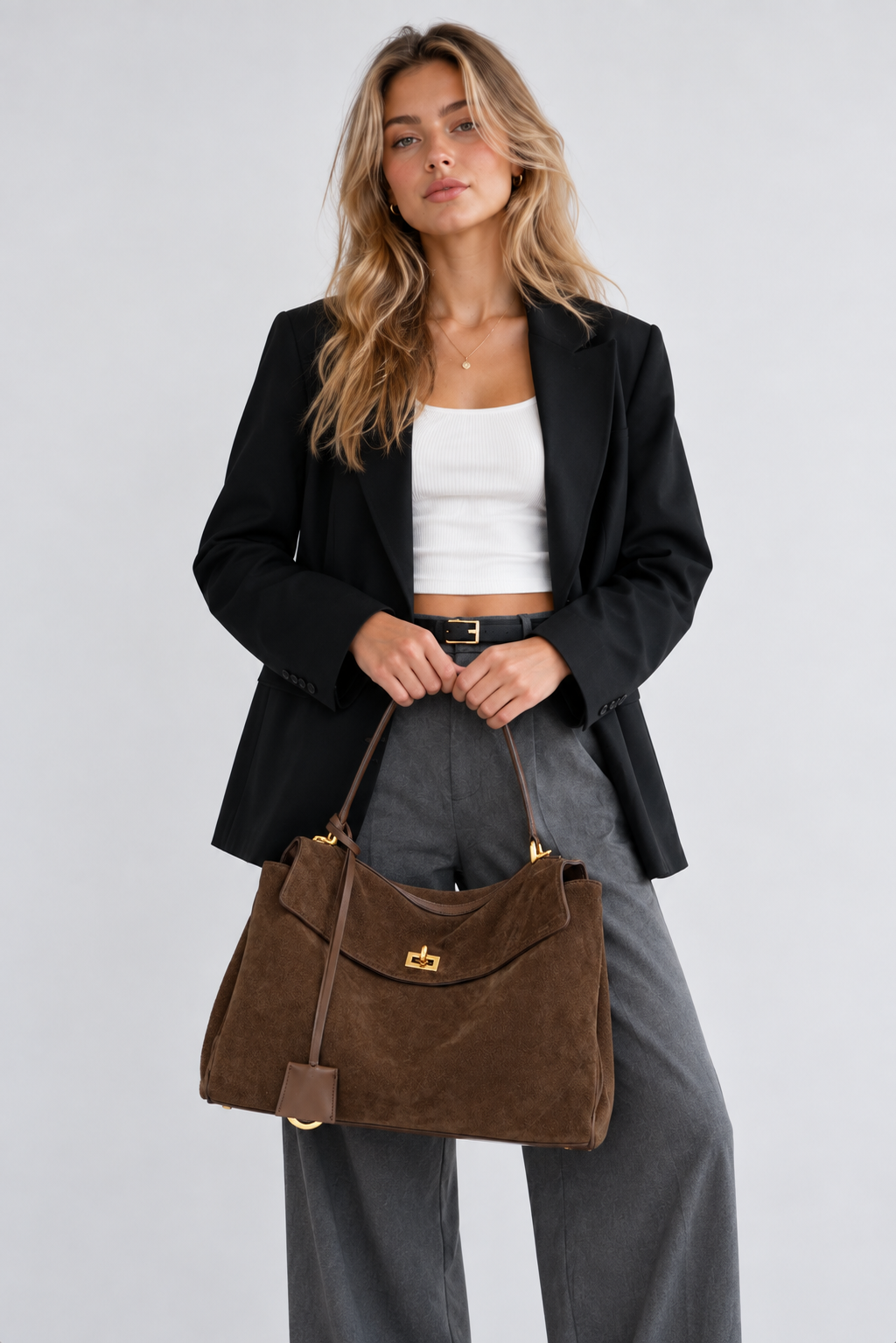 KELIA - Grand Sac à Main Chic en Daim