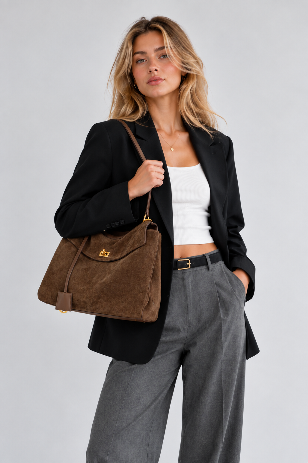 KELIA - Grand Sac à Main Chic en Daim
