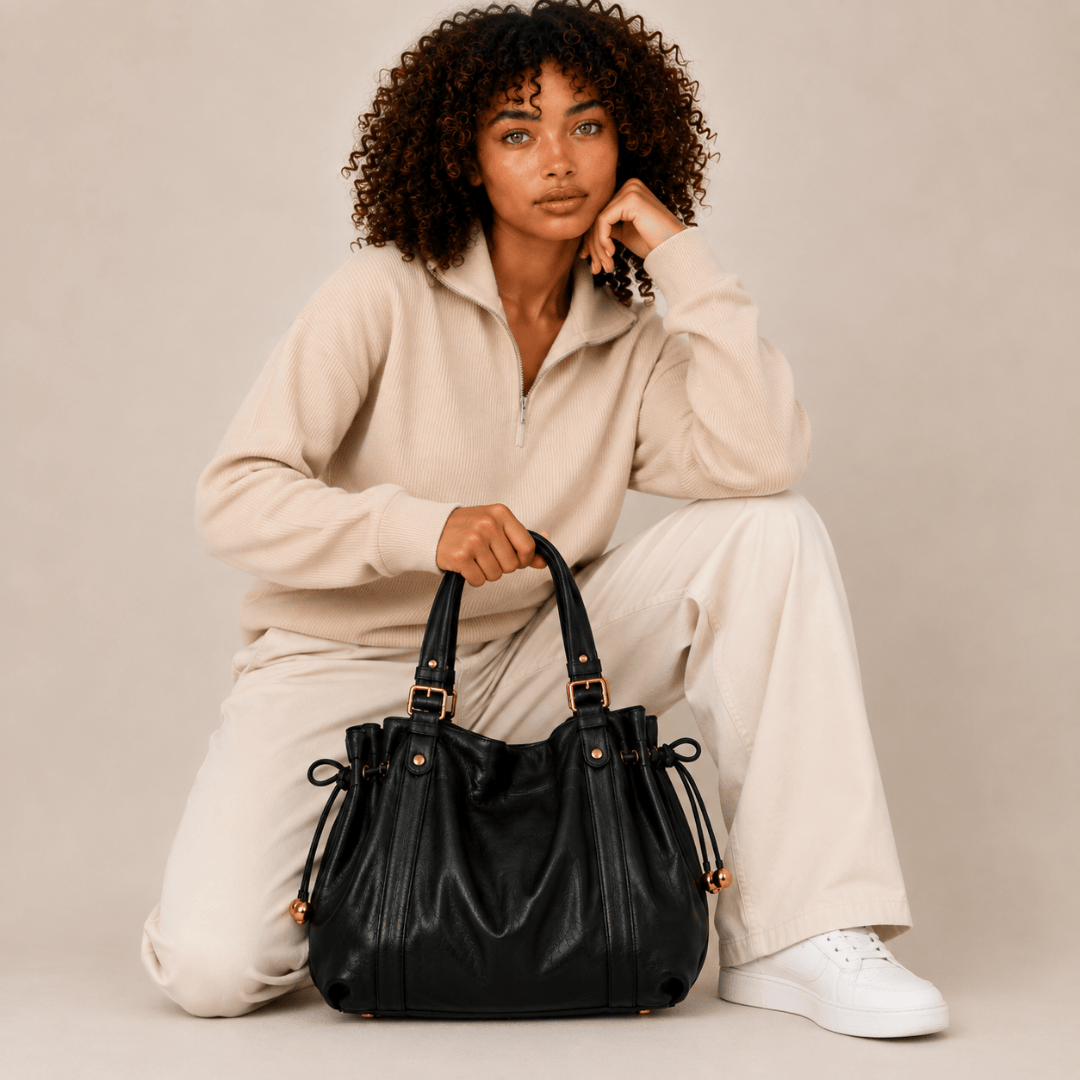 ELAE - Sac à Main en Cuir Finitions Dorées
