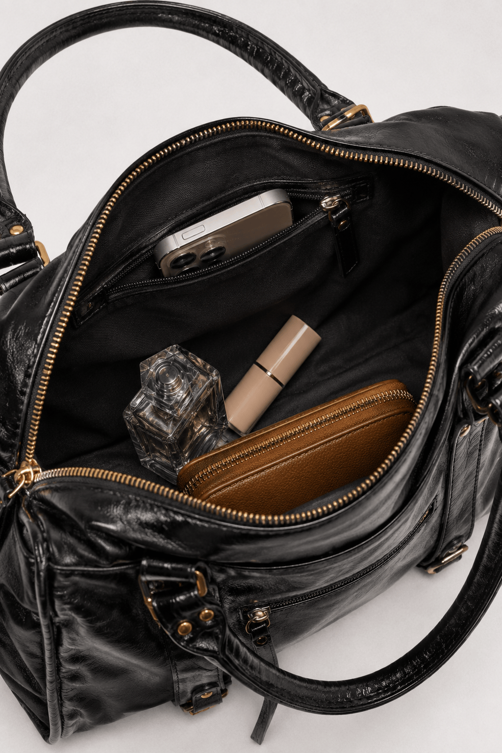 YVANNA - Grand Sac à Main de Cours en Cuir Vintage