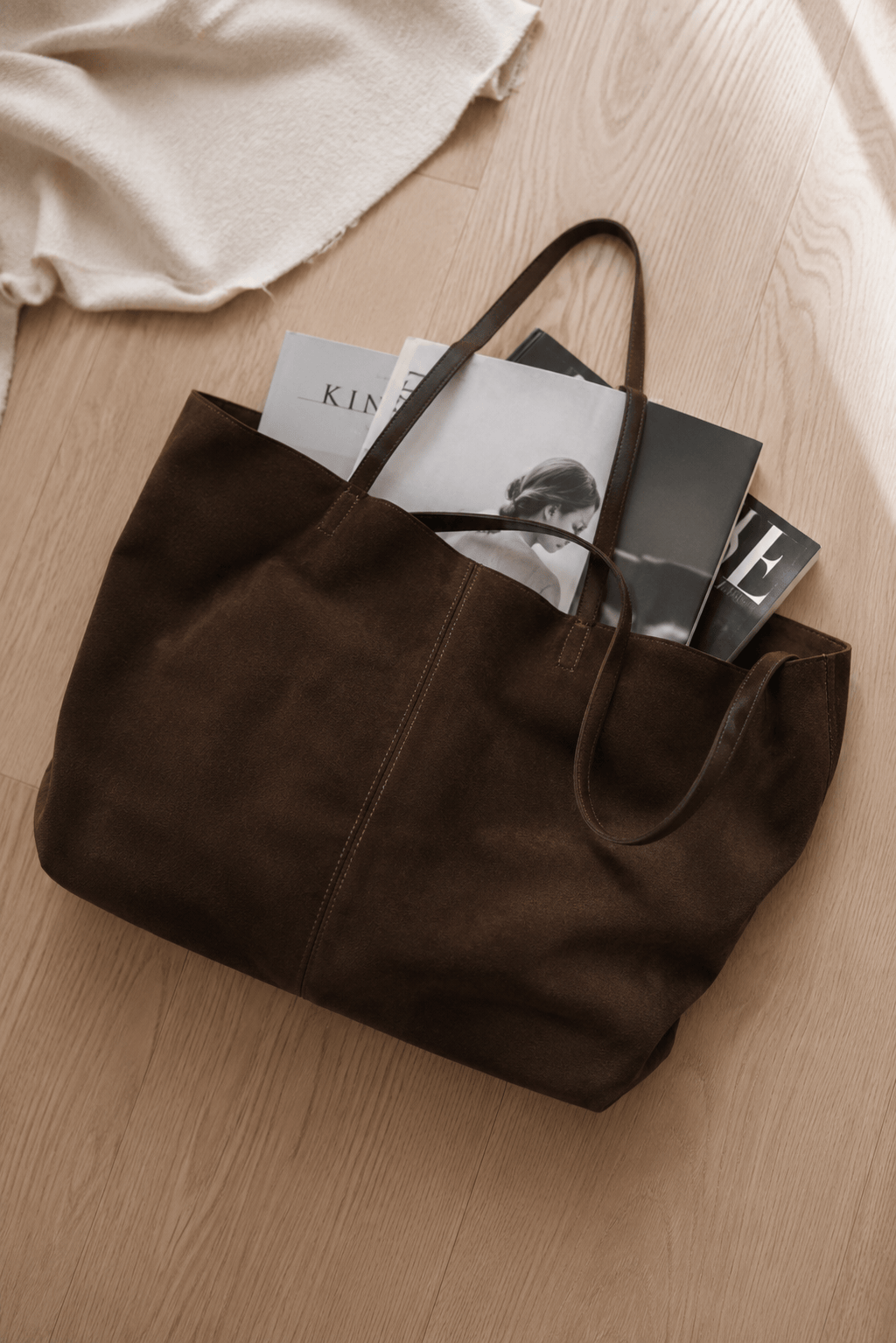 AVA - Grand Sac Cabas Femme en Suédine