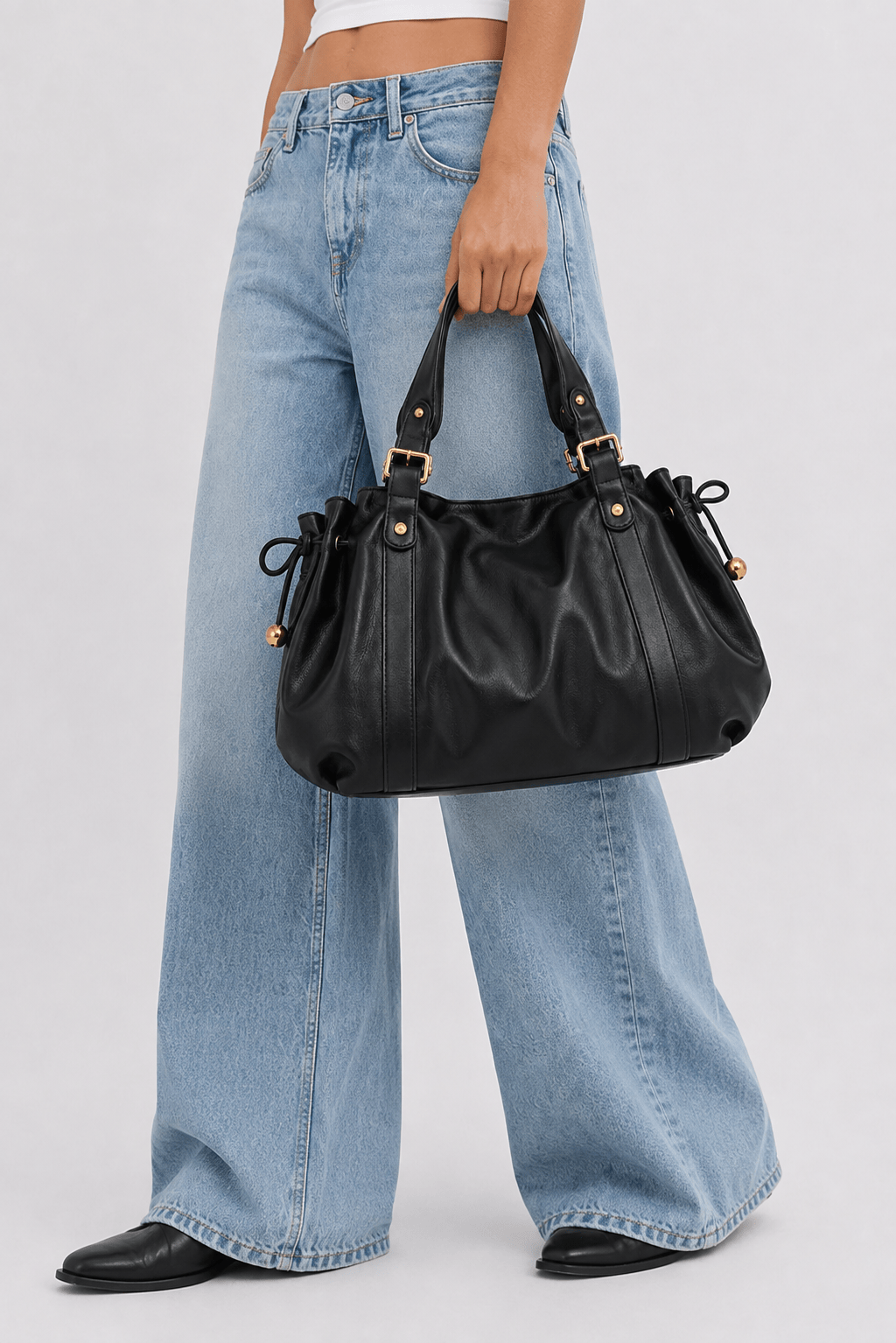 ELAE - Sac à Main en Cuir Finitions Dorées
