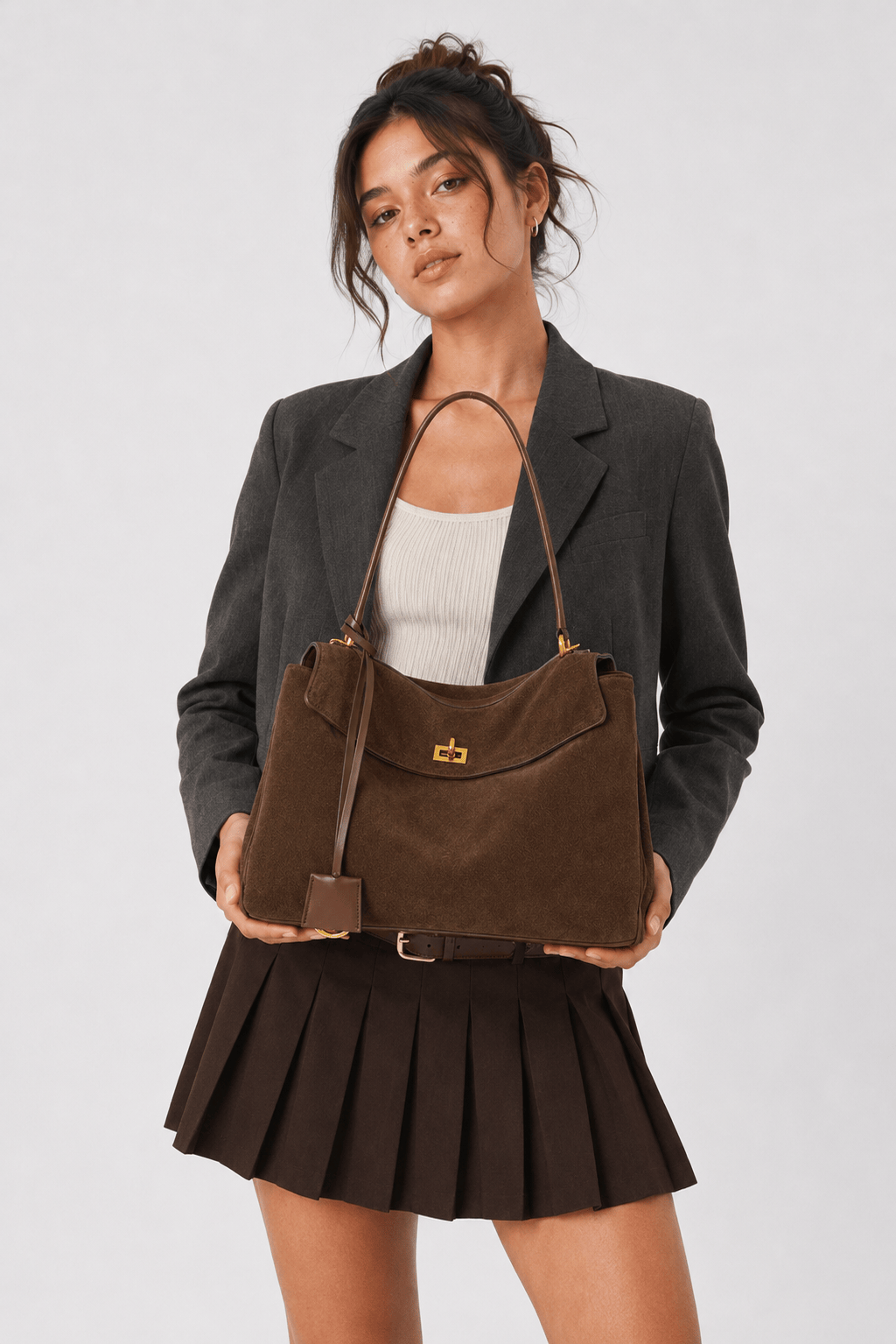 KELIA - Grand Sac à Main Chic en Daim
