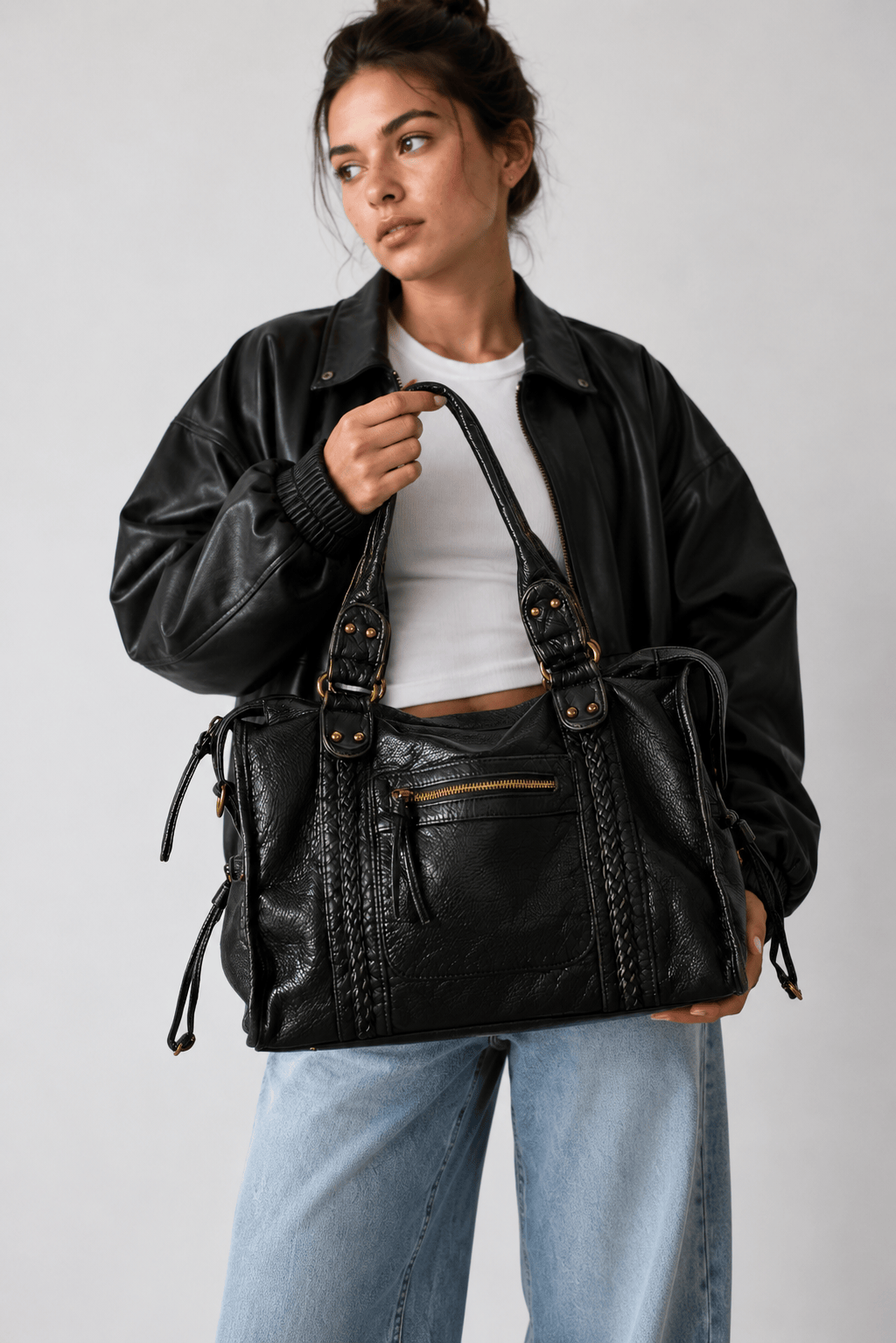 TOKYO - Sac à Main de Cours Bandoulière en Cuir